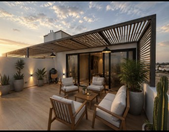 Terraza de un departamento administrado por ValoraX